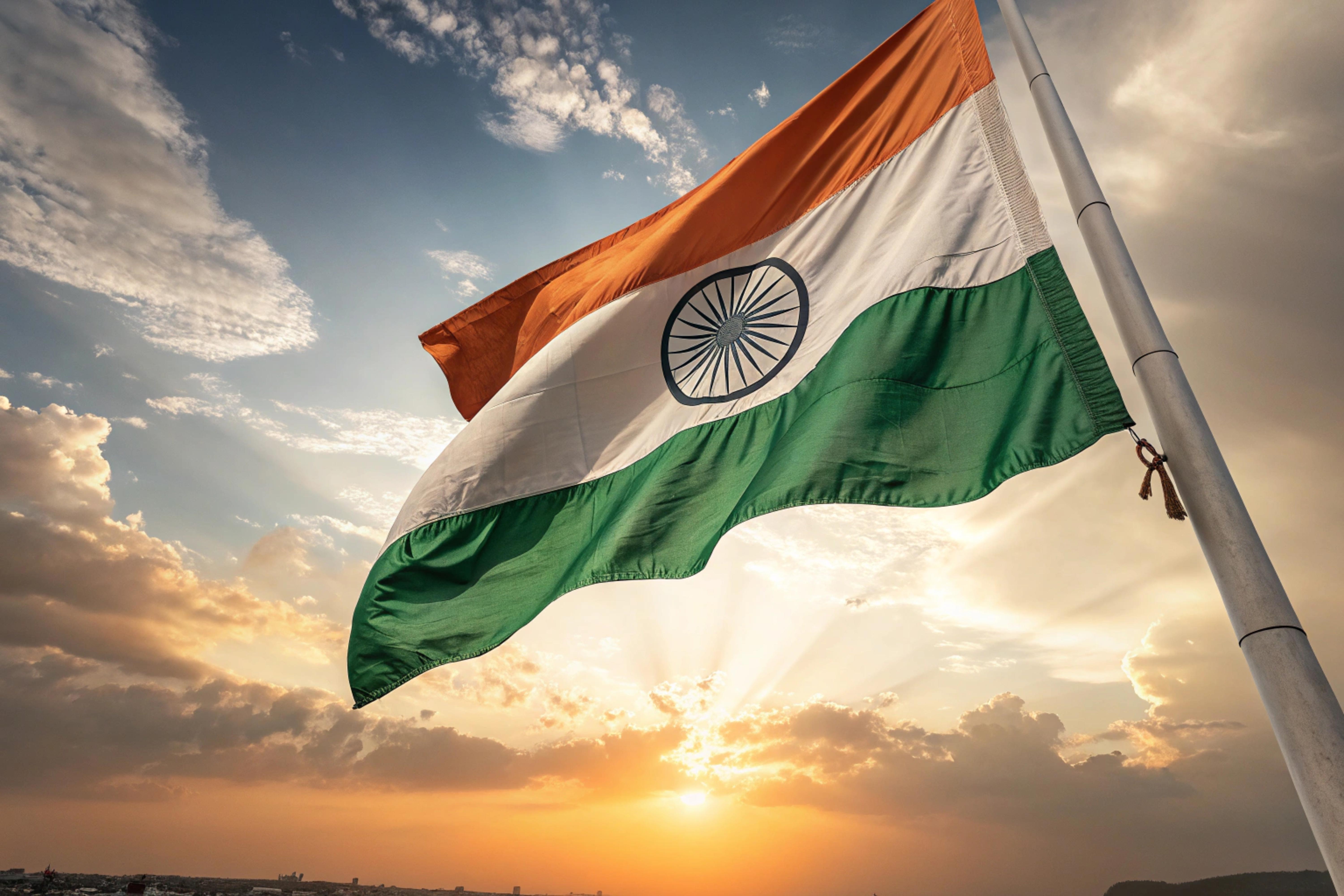 Waving Indian Flag HD 4K Wallpaper Download for PC